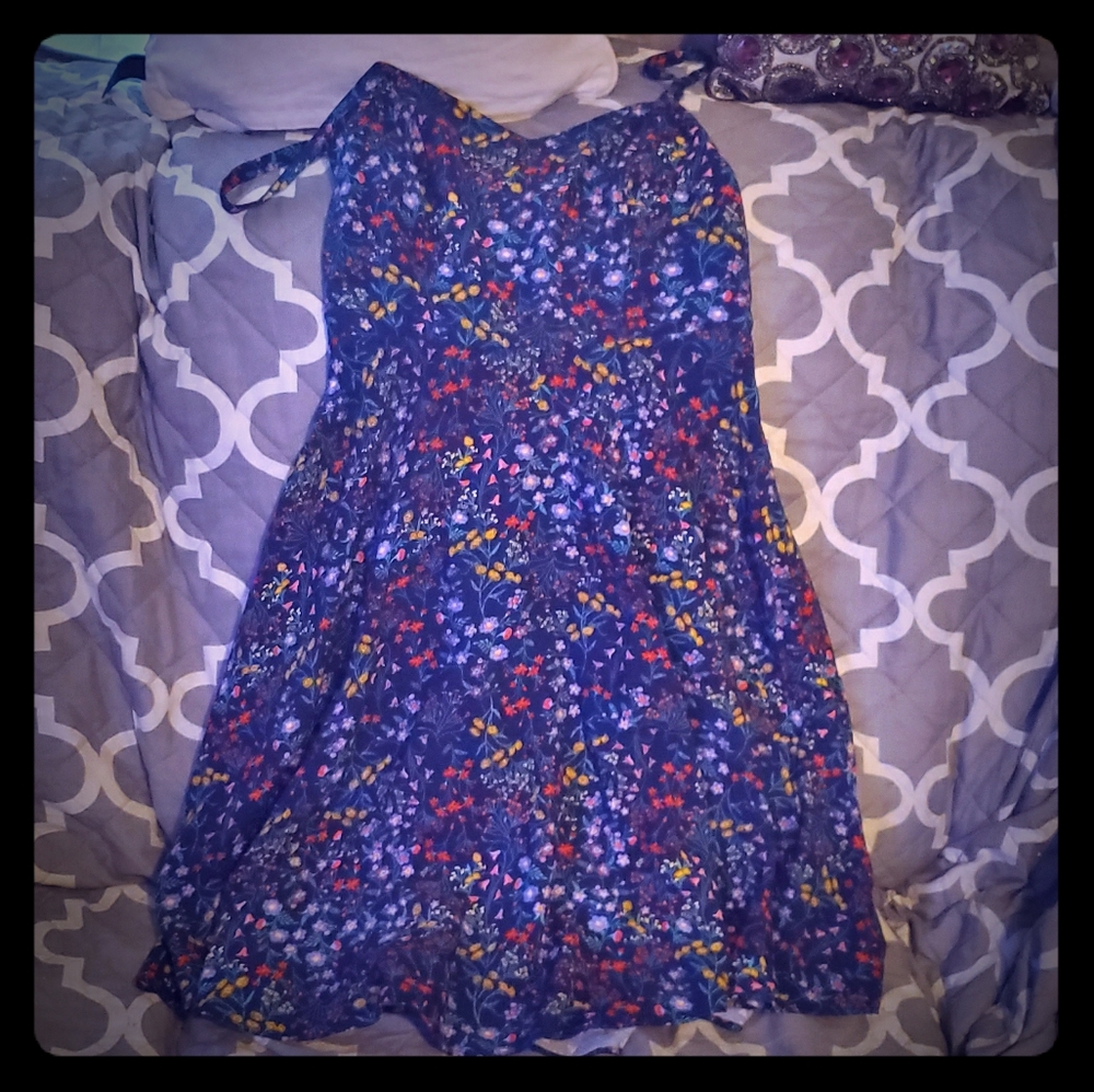 Old navy xs blue navy floral print sundress